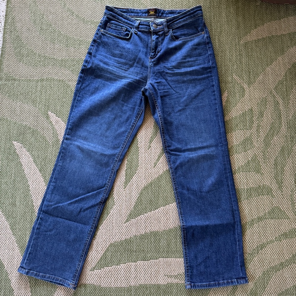 Lee Mid Rise Boyfriend Blue Denim Jeans